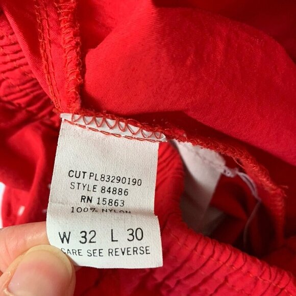 VTG 80s Oshkosh Bgosh Mens Red Nylon Jogger Pants Size 26/29 USA Streetwear - Picture 11 of 12